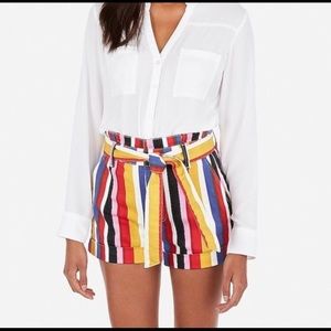 NWT Express High Rise Stripe Shorts